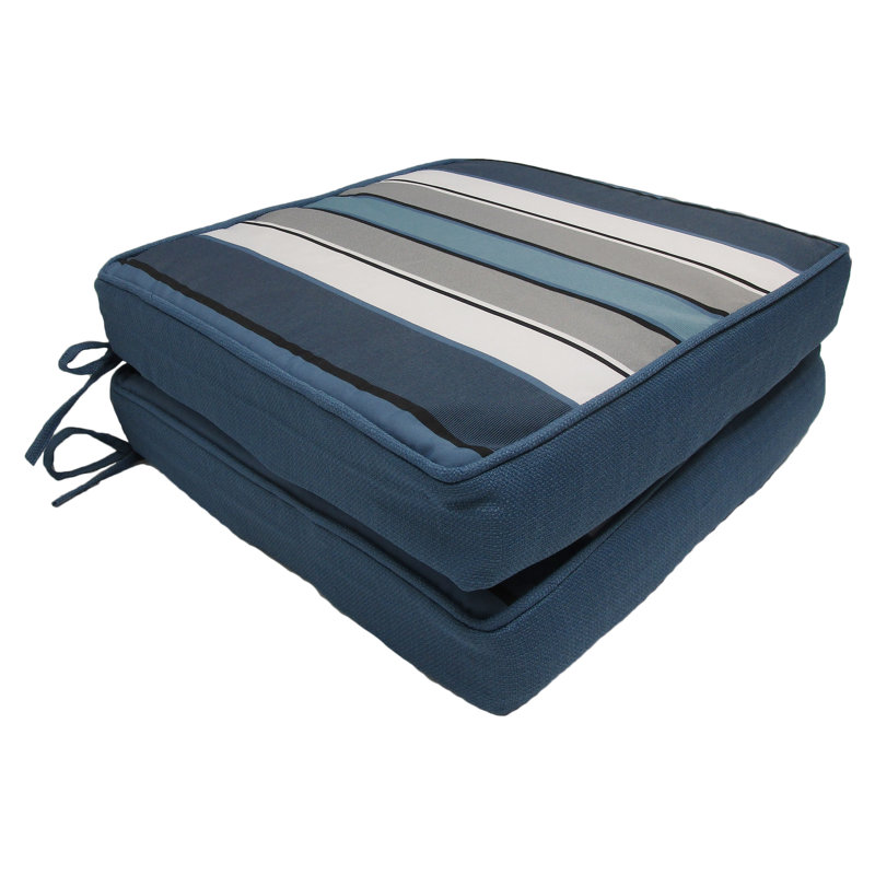 Rohando Outdoor 3'' Dining Chair Seat Cushion, Blue