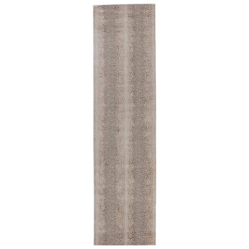 Tapis gris à imprimé animal Baytown, Tapis de couloir 3 pi 3 po x 12 pi