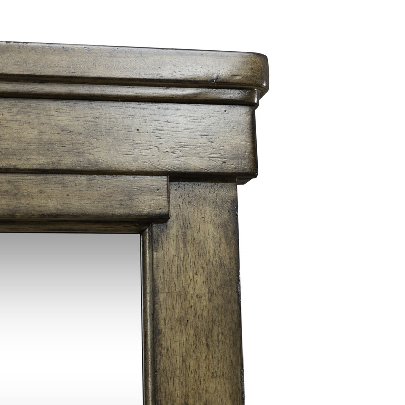 Ensemble de grand lit à panneaux, commode et miroir Gertraute, Grand