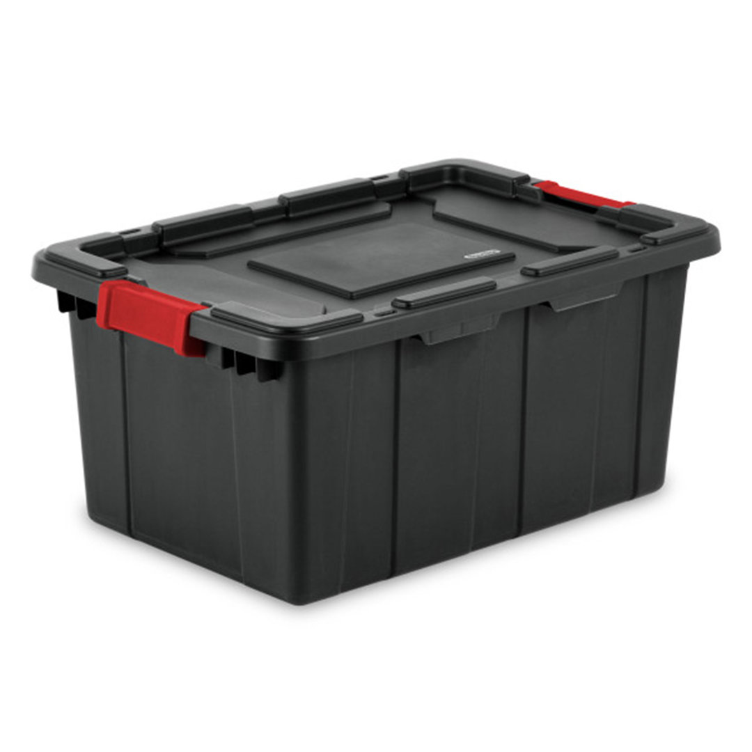 Sterilite Durable Rugged Industrial Tote with Red Latches Sterilite Pack 