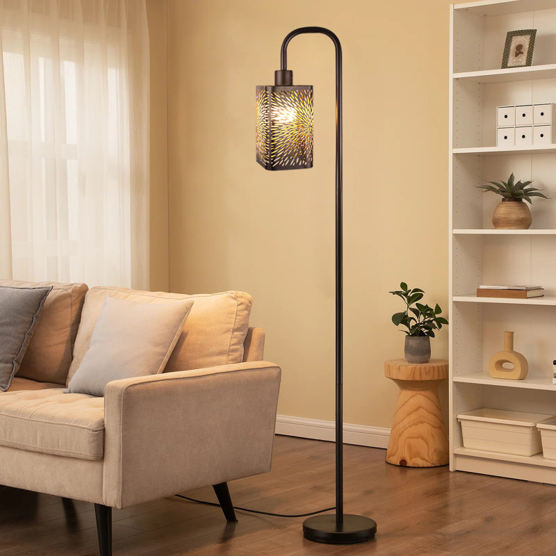 Lampe sur pied avec abat-jour moderne en métal pour salon, chambre, coin bureau