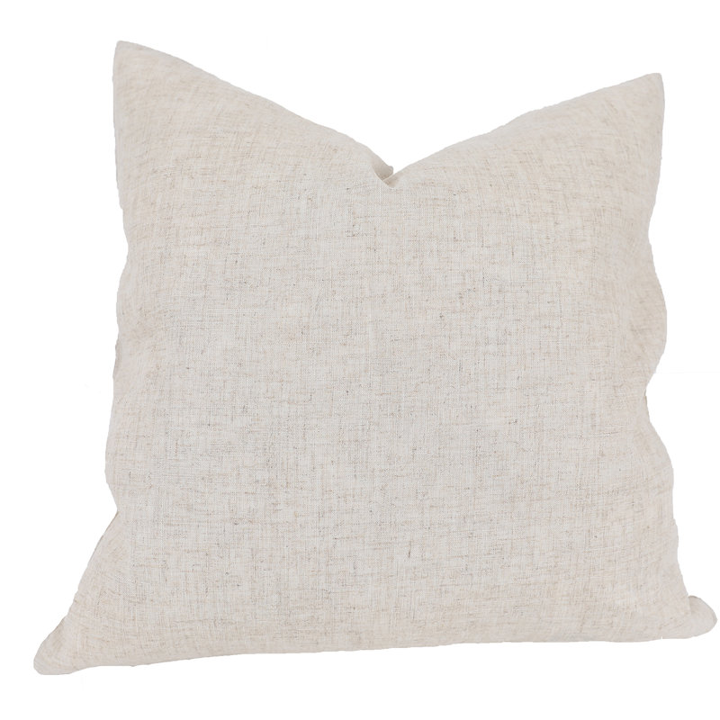 Embroidered Linen Throw Pillow