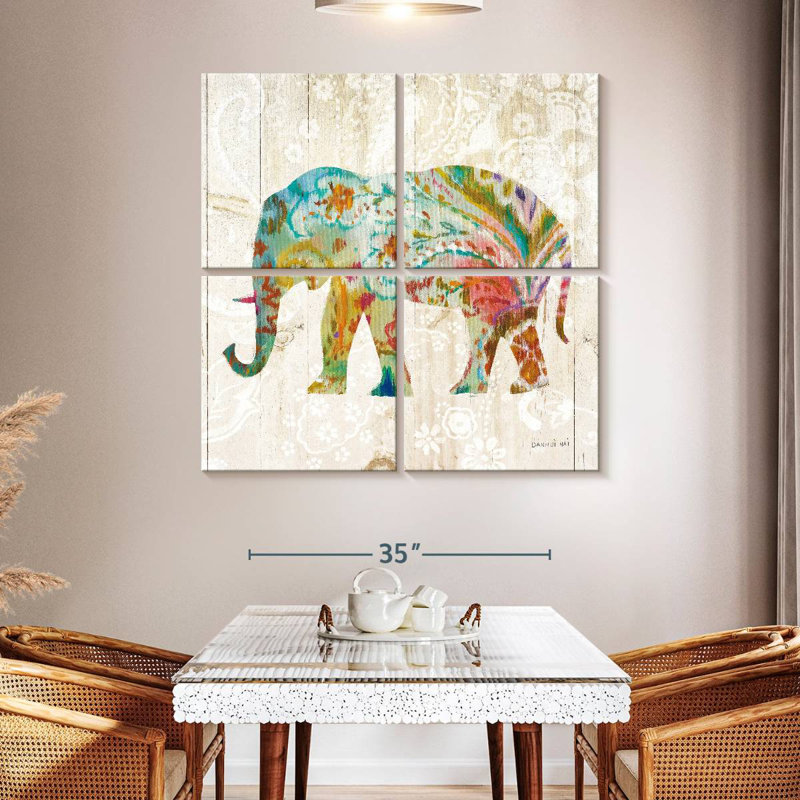 Brampt Boho Paisley Elephant II, 45" H x 45" W