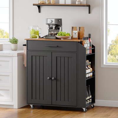 Rolling Kitchen Island with Power Outlet