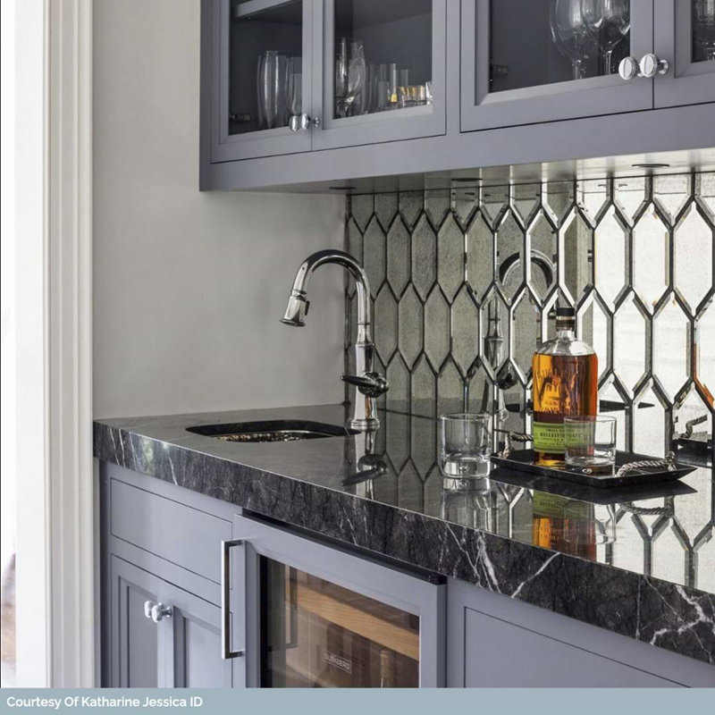 Paris 8x4 Beveled Hexagon Mirror Tile