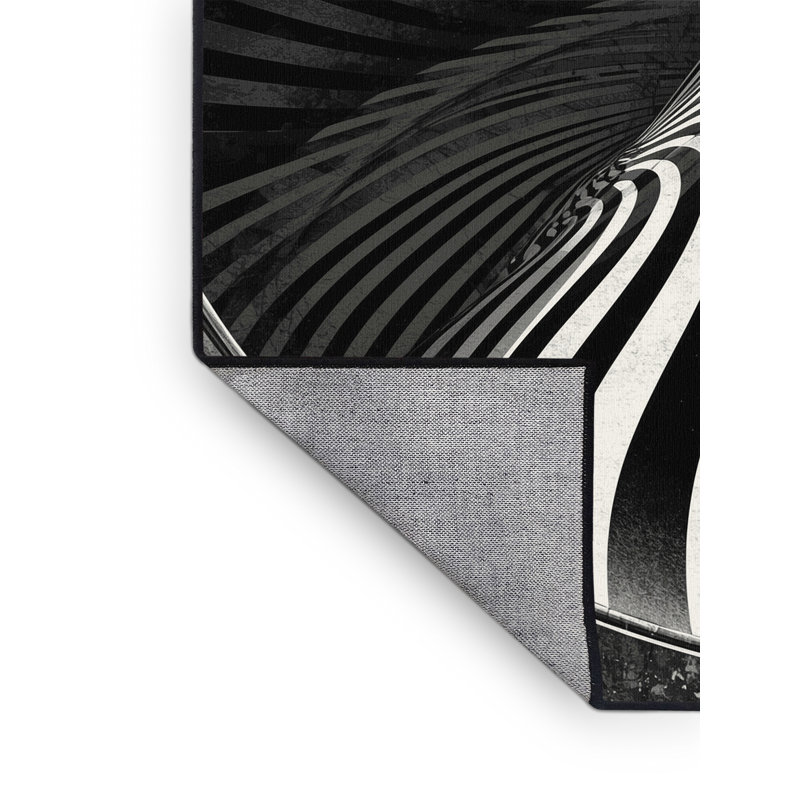 Tapis arc-en-ciel moderne et audacieux gris lavable à la machine Cain Vert Ramp Skateboarding, 8 x 12