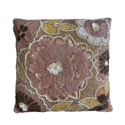 Zuri Multi Hand-Beaded Throw Pillow