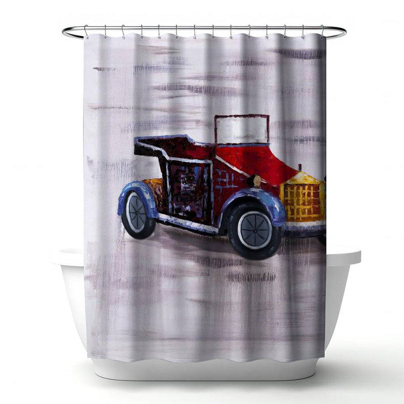 Shower Curtain TR18 – Polyester Shower Curtain, Dye Sublimation Print, 71" W × 74" L, Multicolor Light Purple