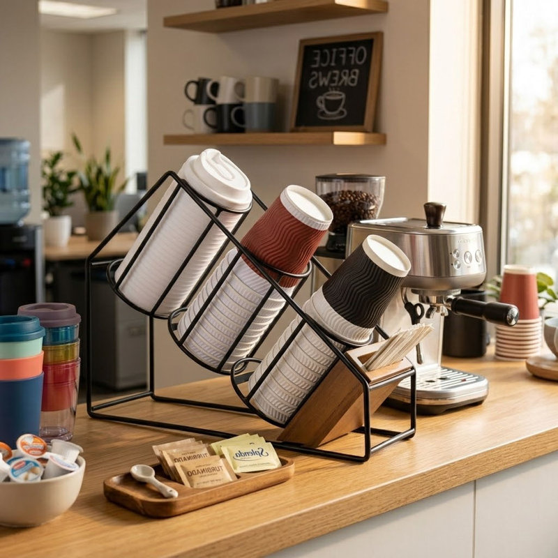 Metal Wire Coffee Bar Cup Organizer