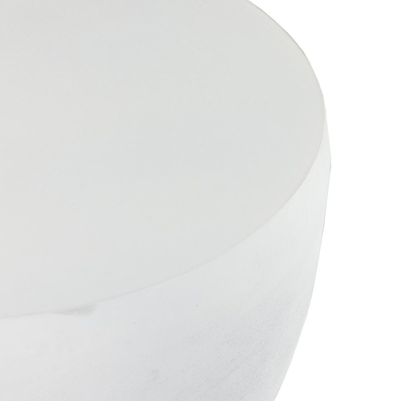 Basil Outdoor Round Side Table, Matte White