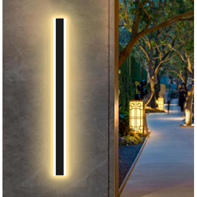 Matte Black 120cm H Outdoor Sconce