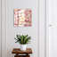 Key box, Opens to the right, 30x30x5, White, Lovely roses and bees in delicate colors, 