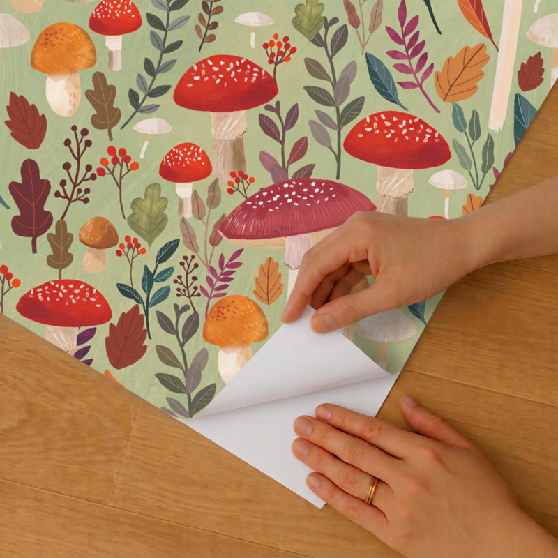 Papier peint vert Boswell Muse champignon, Green