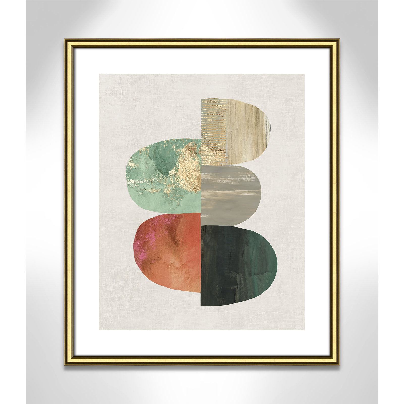 Evolving Energy I - Painting Print, Picture Framed Paper, 25.5" H x 21.5" W, Gold Bead