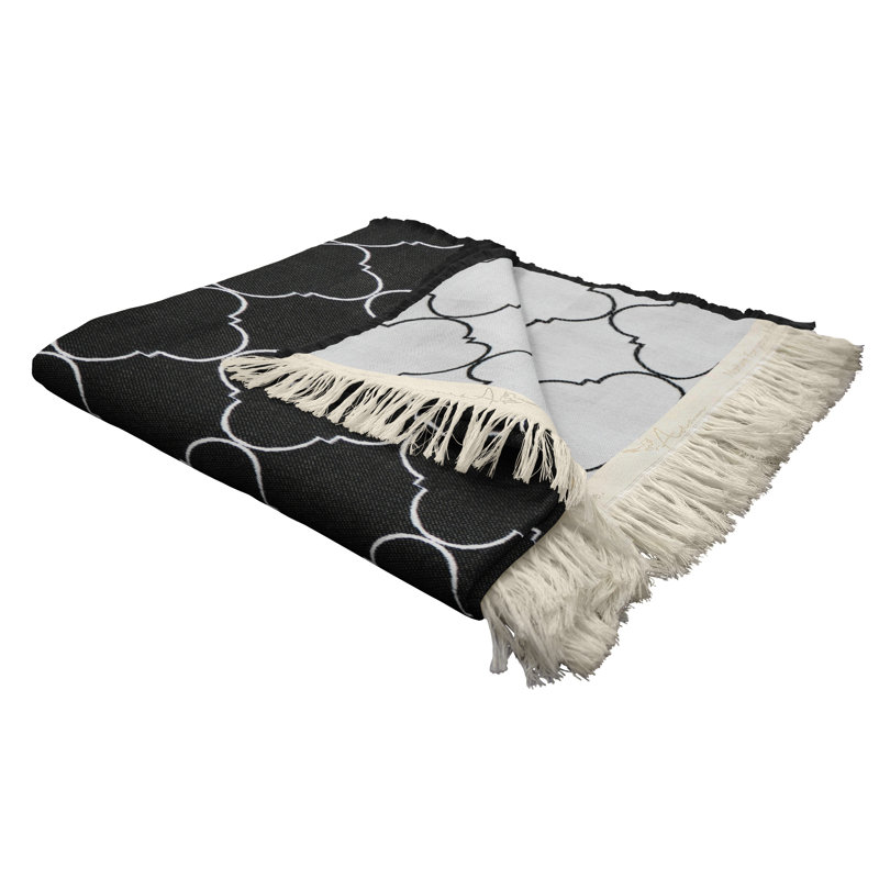 Uppingham Throw Blanket, Black/White