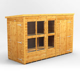 Powersheds 10 x 4ft Timber Tongue & Groove Pent Potting Shed Combi (includes 4ft Side Store)