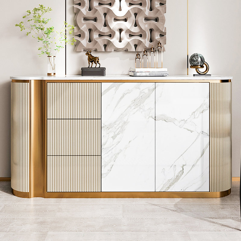 Armoire de salle à manger à panneau italien en bois de frêne clair, H 35,43 po x l 55,12 po x P 15,75 po