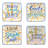 Lemonade Set Of 4 Canape Plates, 6" Asst.