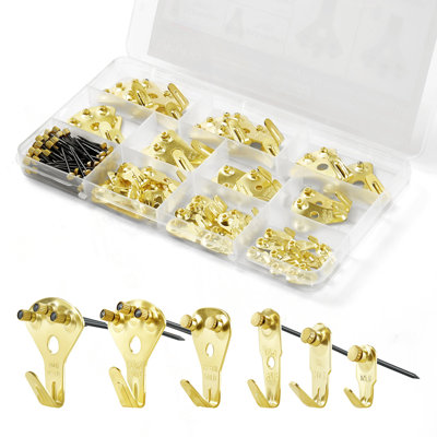 130Pcs Picture Frame Hangers With Nails 10Lbs To 100Lbs Metal Photo Hanging Kit