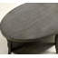 Table basse ovale avec plateau en bois manufacturé et tablette