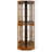 72"h Oak Curio Cabinet With Lights, Mirrored, Adjustable Shelf Unit 6 Shelves,-801753790