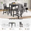 Ensemble de table 5 pièces à hauteur de comptoir avec 4 chaises, ensemble de table à hauteur de comptoir pour 4 avec chaises, ensemble de table à hauteur de comptoir en bois pour la cuisine, la salle à manger, deux tons-945477477