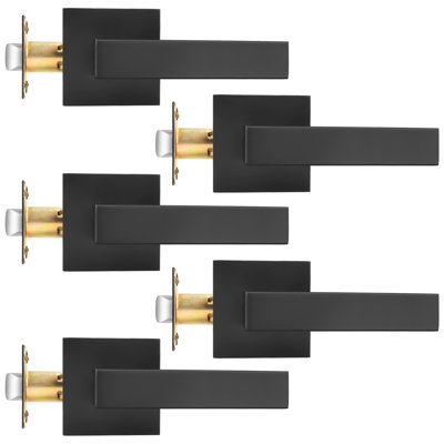 Passage Door Lever with Square Rosette Heavy Duty Solid Levers
