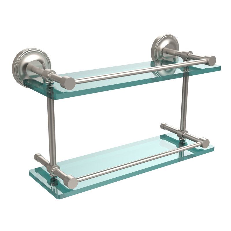 Alcott 2 Piece Tiered Shelf, Satin Nickel