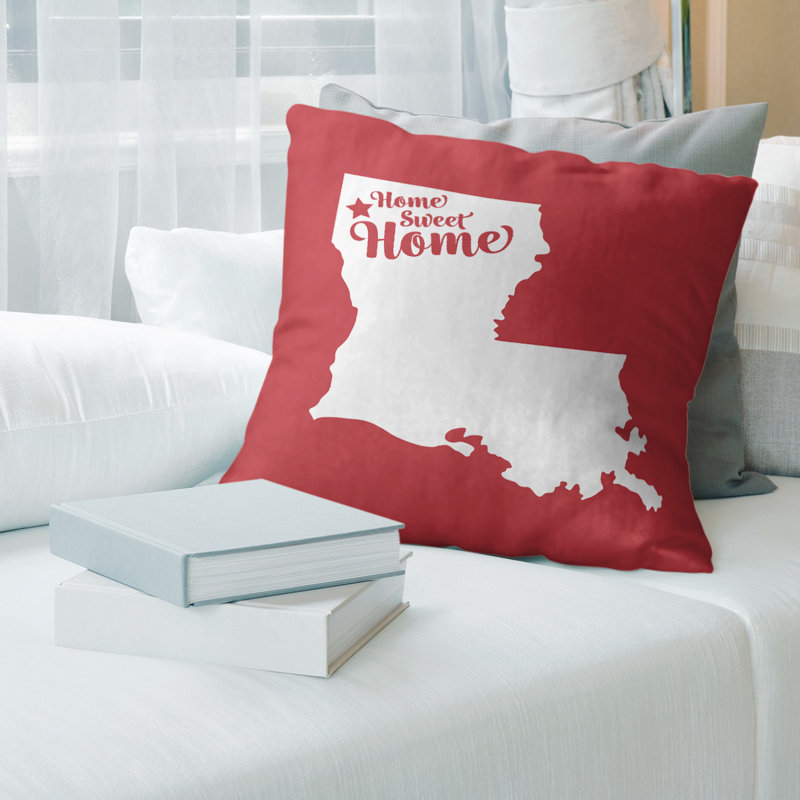 Coussin décoratif home, Shreveport, 14 po x 14 po, Rouge