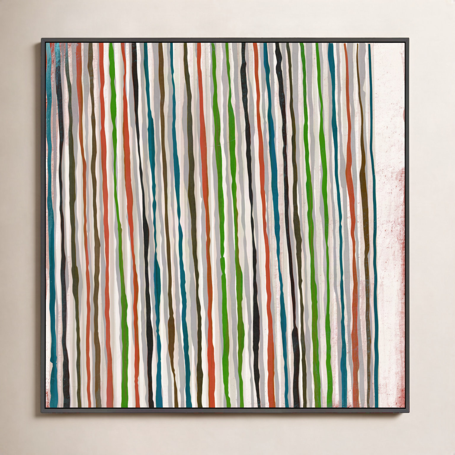 Untitled Linework Print by Marco Marella, Black Canvas Framed, 36" H x 36" W
