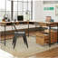 Bureau en L avec bureau épais de 1 pouce, finition brune