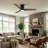 Homelover 52" Modern Flush Mount Ceiling Fan With Light, Low Profile DC Reversible Ceiling Fan, Dual‑Sided Blades, 3Cct Dimmable Reversible Dc Motor Timer Memory-111378503