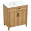 Meuble-lavabo de 30 po en bois avec cadre en bois massif, 2 portes à fermeture douce, 1 tiroir rabattable, tablette réglable, armoire de rangement moderne