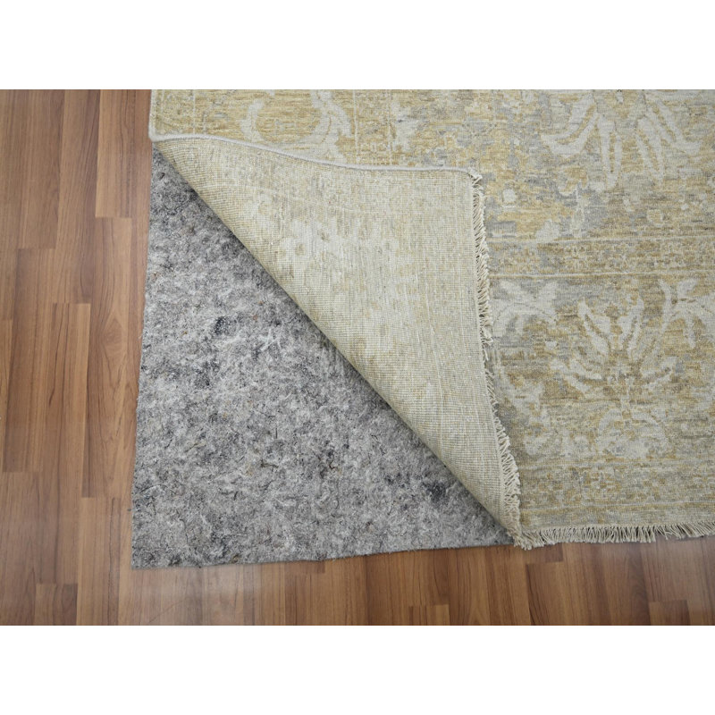 Tapis oriental beige en laine noué à la main 9 pi 1 po x 12 pi 2 po - MOA10276168