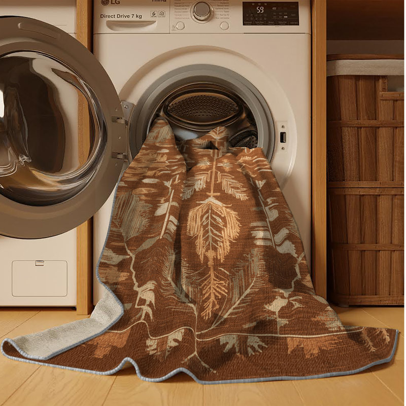 Machine Washable Nature Brown Area Rug, Rectangle 5' x 7'