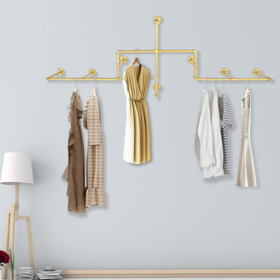 Anthoine 85.83'' Wall Mounted Clothes Rack
