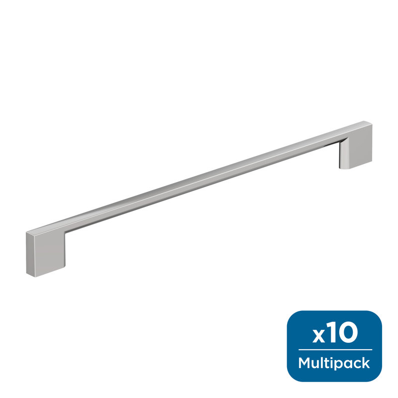 Cityscape 10-1/16 inch (256mm) Center-to-Center Polished Chrome Cabinet Pull - 10 Pack, Polished Chrome