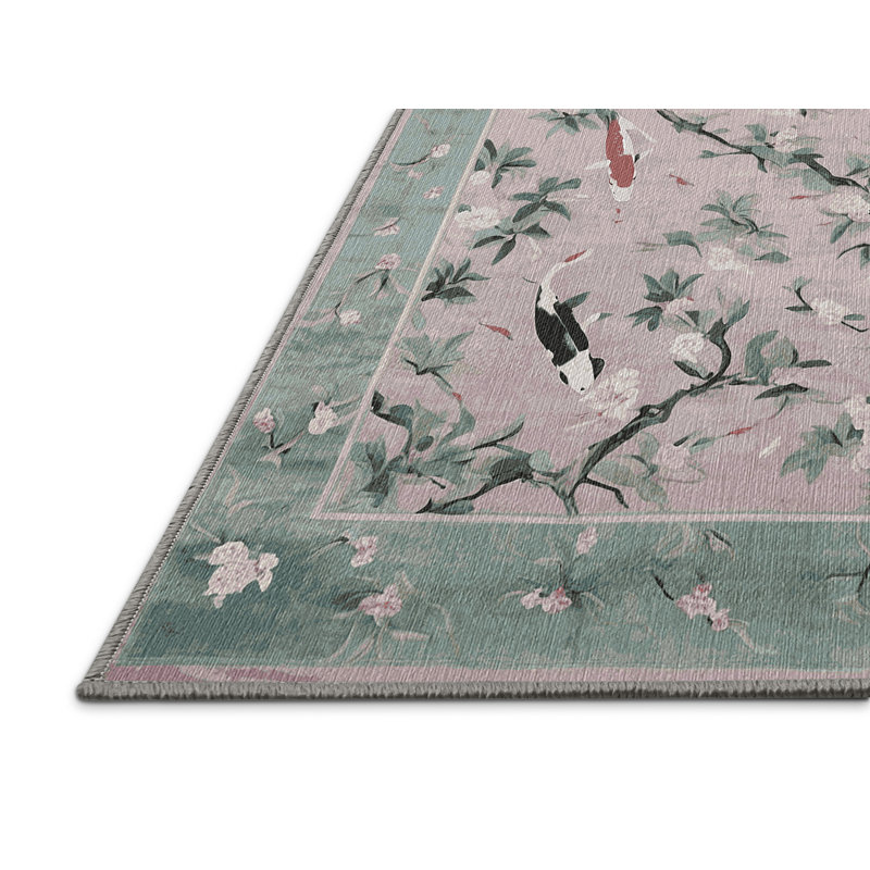 Machine Washable Gray Area Rug, Rectangle 6' x 9'