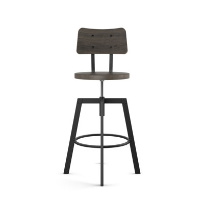 Buth Swivel Solid Wood Adjustable Height Stool by 17 Stories