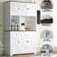 Armoire de cuisine autoportante de 71 pouces de hauteur, armoire de rangement avec portes et étagères réglables