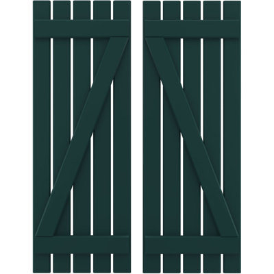 Americraft (2 Batten) Spaced Board-n-Batten Shutters w/ Z-Bar (Per Pair)
