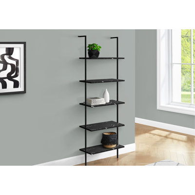5 bibliothèque de salon en noir et métal pour bureau à domicile contemporain avec surface de cadre
