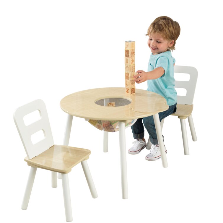 Table et chaises pour enfant en bois avec bacs de rangement - Coeur -  Kidkraft