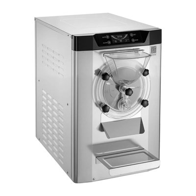 2000W, machine à crème glacée commerciale, machine à glaçons de comptoir de 3,17 à 5,28 gallons par heure, avec cylindre en acier inoxydable 304 de 6 litres, panneau autonettoyant et à DEL, pour casse-croûte et restaurants