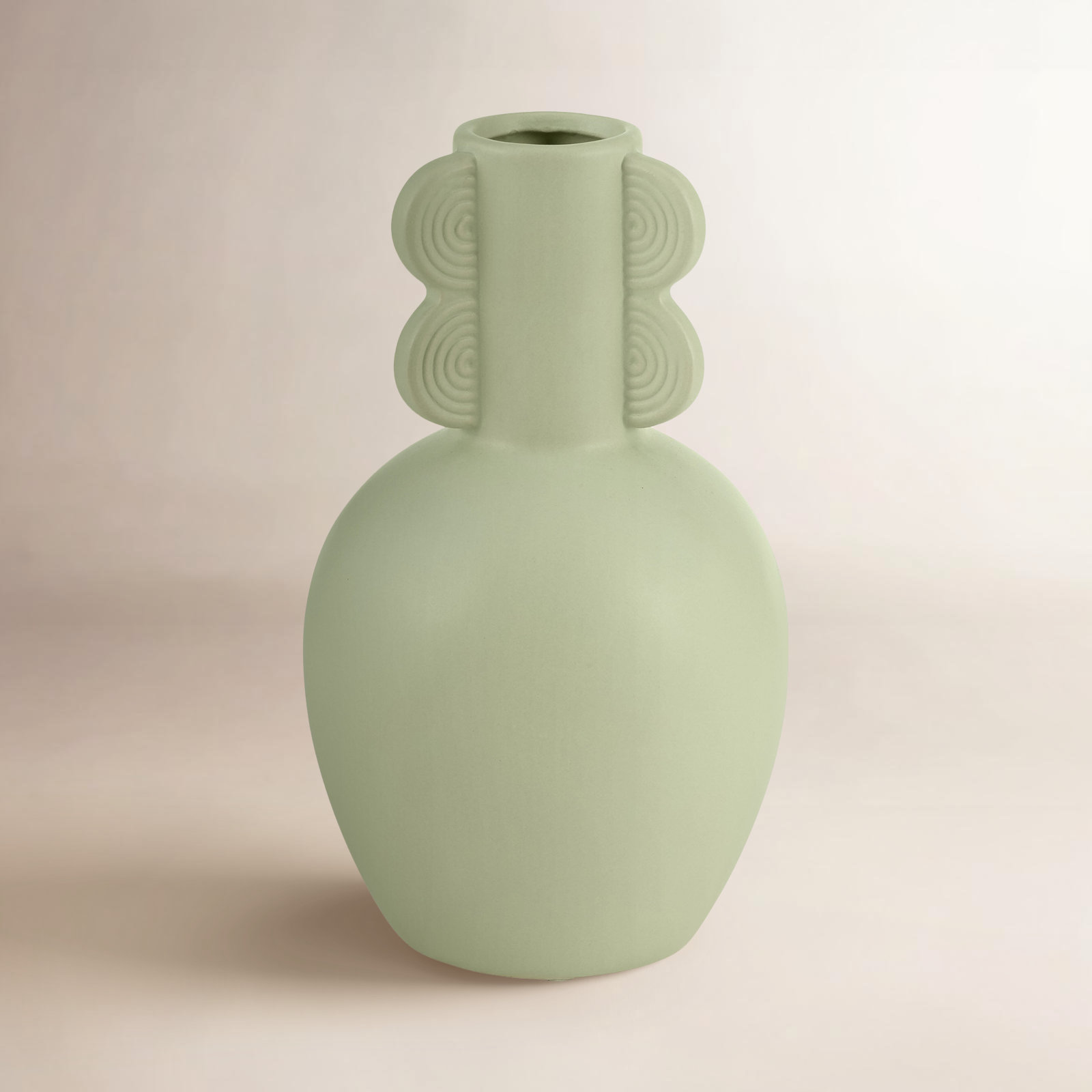Gerarde Handmade Ceramic Table Vase, Green, 9" H x 5" W x 5" D