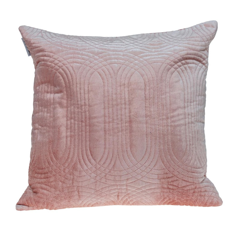 Coussin décoratif 20 po en mélange de coton blanc, Rose, Bourre en polyester