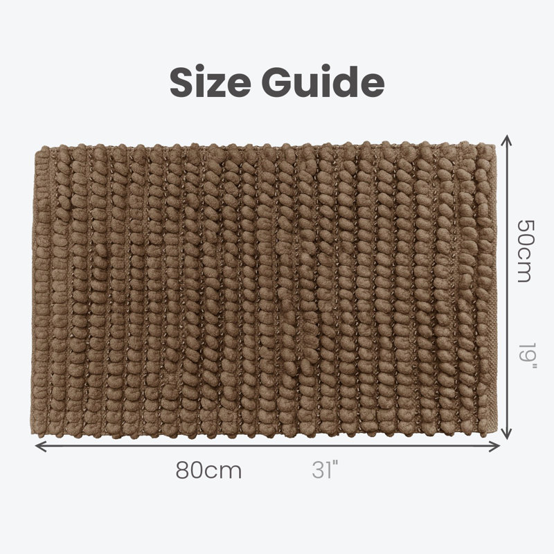 Moonya Rectangle Sparkle Bobble Bath Mat, Mocha