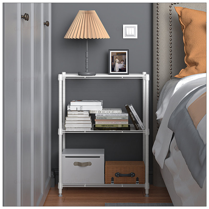 Étagère en fil d'acier durable à 3 niveaux, solution de rangement réglable et polyvalente pour la maison et le bureau, Blanc