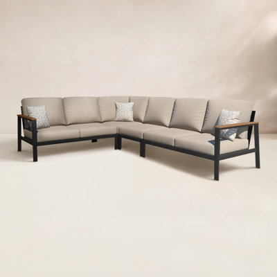 Townsend Outdoor 6 Person Sectional Seating Group With Sunbrella Cushions