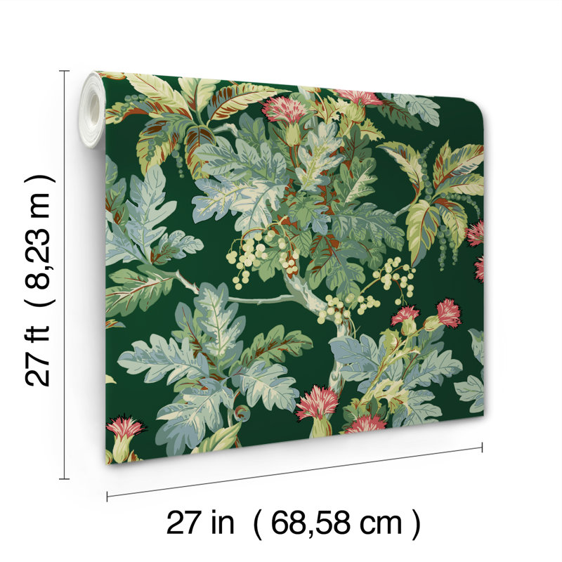 Briarwood Floral Matte Wallpaper Double Roll, Green